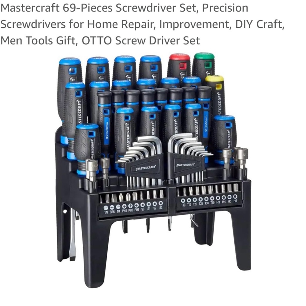 Mastercraft 69 Pieces Blue and Black Ergonomic Screwdriver Set